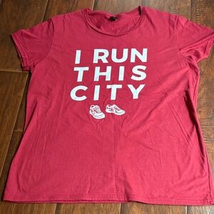 Anvil Lightweight Ladies Tee Sz L - I Run This City